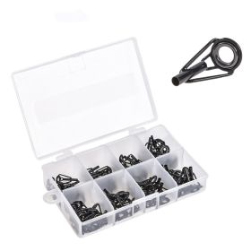 Black Multi-size Sea Rod Guide Ring Set 80pcs Boxed