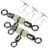 10/20/30/40pcs Cross Line Rolling Swivel With Pearl Luminous Beads; 3 Way Rigs Fishing Tackle Connector For Drifting Trolling - 30Pcs