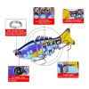 Funpesca 10cm 15.61g Hard Plastic 3d Bionic Eyes Freshwater Saltwater Bass Top Water Jointed Fish Lures - Color E