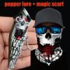 1pc Popper Lure Skull Fishing Lure Artificial Bait + 1pc Mask Magic Scarf Headband Balaclavas - (208-2+MS-059)