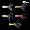 10pcs Simulation Small Squid Freshwater Lure Soft Bait; Various Colors Available - White