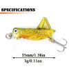 Fishing Bionic Grasshopper Lure; Wobbler Hard Bait For Freshwater 3g/0.11oz 35mm/1.38in - Color-E