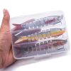 3pcs 8 Segment Fishing Lure Multi Jointed Artificial Bait Slow Sinking Bionic Fishing Bait Ice Fishing Gear - 392 (3pcs With Box)