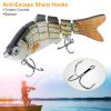 4Pcs 10cm/20g Bass Fishing Lure 6 Segment Multi Jointed Lifelike Fish Lures Sinking Wobbler - Multi-Color