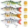 4Pcs 10cm/20g Bass Fishing Lure 6 Segment Multi Jointed Lifelike Fish Lures Sinking Wobbler - Multi-Color