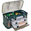 Outdoor Sports Angled Fishing Tackle Box Storage System, Green / Tan, 11.5oz - Green / Tan