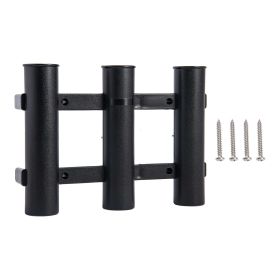 Goture Boat Fishing Rod Holder; 3 Rod Tube Plastic Holder Fishing Tackle Tool - Black