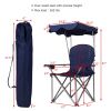 Portable Folding Beach Canopy Chair with Cup Holders - Blue