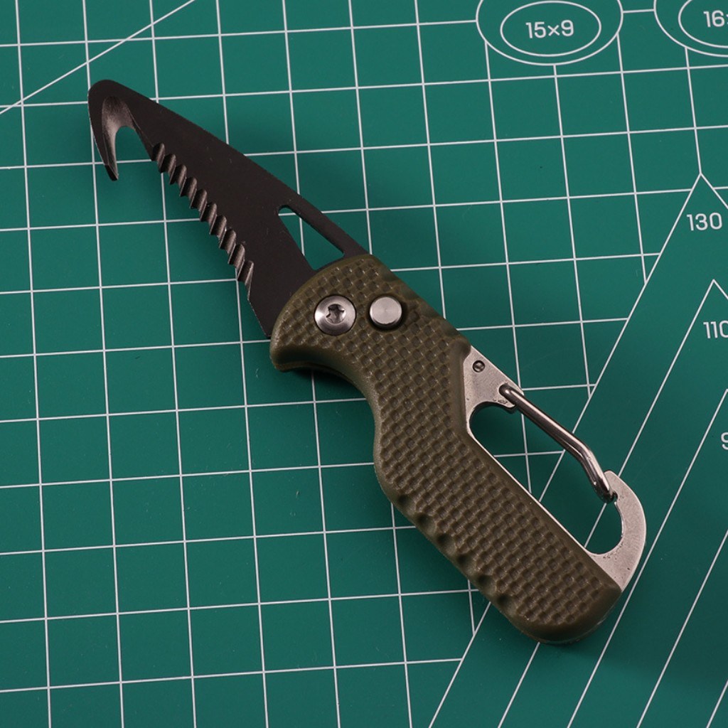 MultiTool Keychain Knife, Small Pocket Strap Cutter, Razor Sharp Serrated  EDC