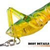 Fishing Bionic Grasshopper Lure; Wobbler Hard Bait For Freshwater 3g/0.11oz 35mm/1.38in - Color-A