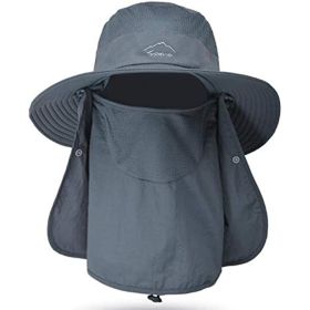 Fishing Hat/Boonie Hat; Sun hat Detachable UV Sun Screen Wide Brim Hat With Face Cover & Neck Flap; hiking hat - Purple