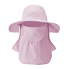 Fishing Hat/Boonie Hat; Sun hat Detachable UV Sun Screen Wide Brim Hat With Face Cover & Neck Flap; hiking hat - Pink