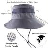 Bucket Hat Summer Men Women Fishing Boonie Hats UV Protection Long Large Wide Brim Hiking Sun Hat Outdoor Cap - Army Green