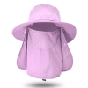 Fishing Hat/Boonie Hat; Sun hat Detachable UV Sun Screen Wide Brim Hat With Face Cover & Neck Flap; hiking hat - Pink