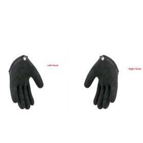 Fishing Gloves Anti-Slip Protect Hand From Puncture Scrapes Fisherman Professional Catch Fish Latex Hunting Gloves Left Right (Option: 1Pair-No hook)