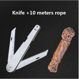 Foldable stainless steel water grass cutter Weeding fishing with water grass blade thick fishing anchor knife scorpion fishing gear supplies (Option: Knife plus 10m)