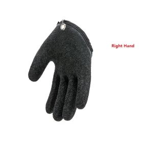 Fishing Gloves Anti-Slip Protect Hand From Puncture Scrapes Fisherman Professional Catch Fish Latex Hunting Gloves Left Right (Option: Right-No hook)