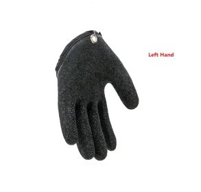 Fishing Gloves Anti-Slip Protect Hand From Puncture Scrapes Fisherman Professional Catch Fish Latex Hunting Gloves Left Right (Option: Left-No hook)